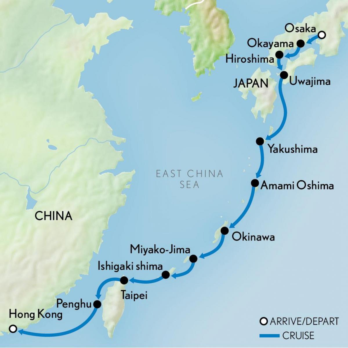 zemljevid Hong Kong in japonska