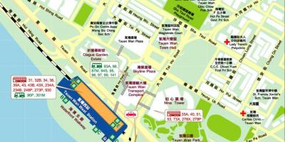 Tsuen Wan Zahodu postaja zemljevid