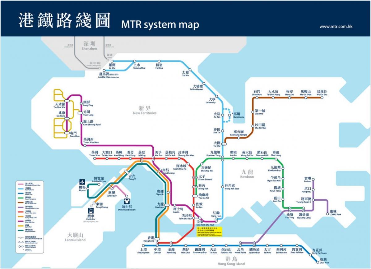 Hong Kong cev zemljevid