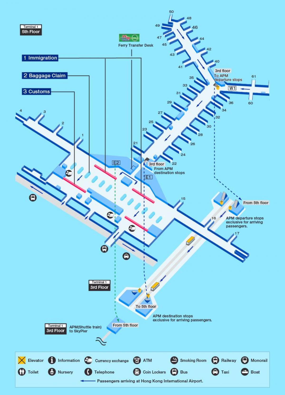 Hong Kong letališče vrata zemljevid