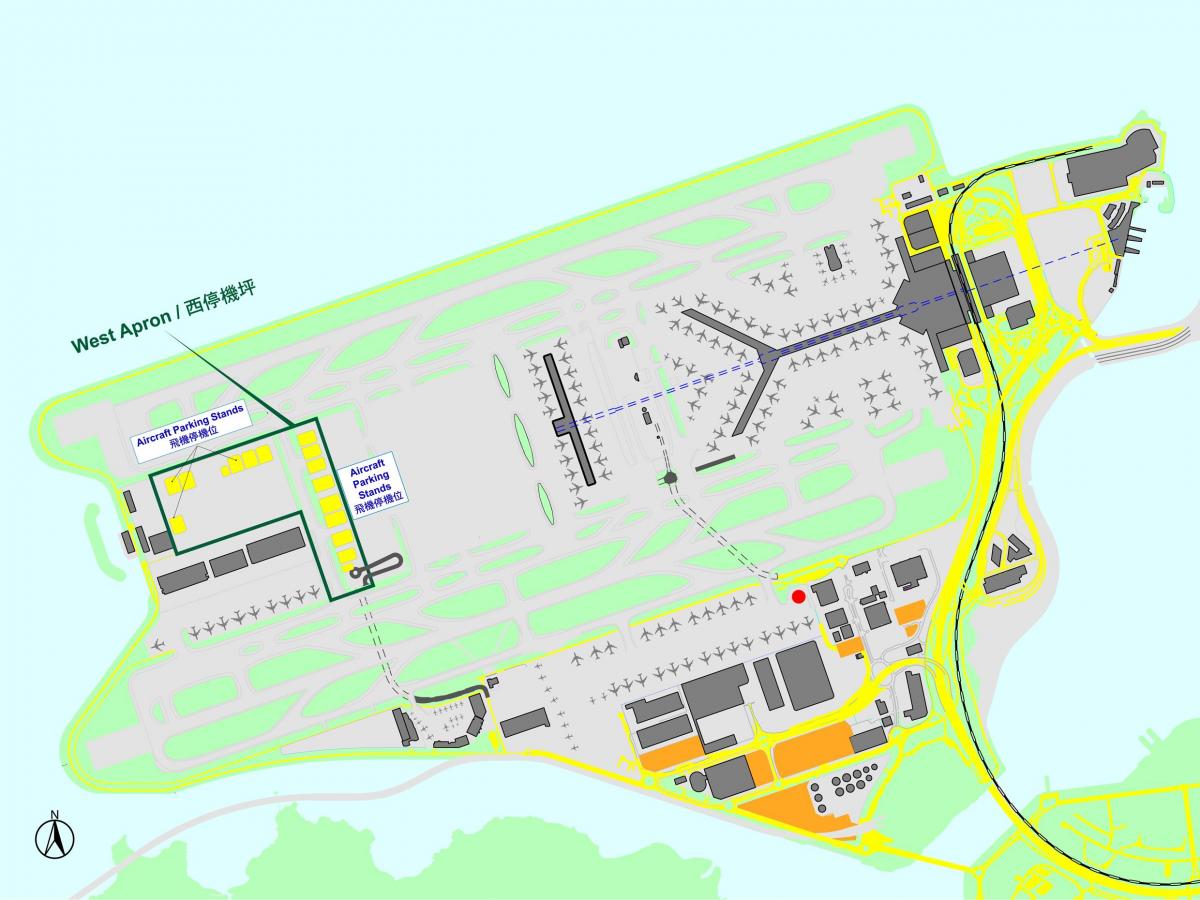 Hong Kong mednarodno letališče zemljevid