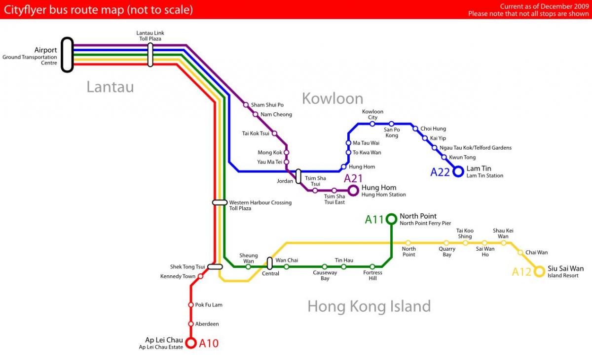 Hong Kong avtobus poti zemljevid