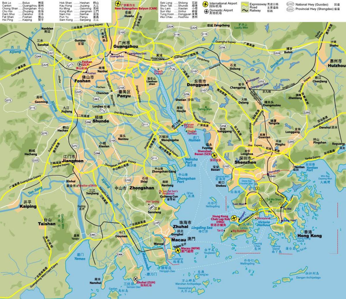 cestni zemljevid Hong Kong