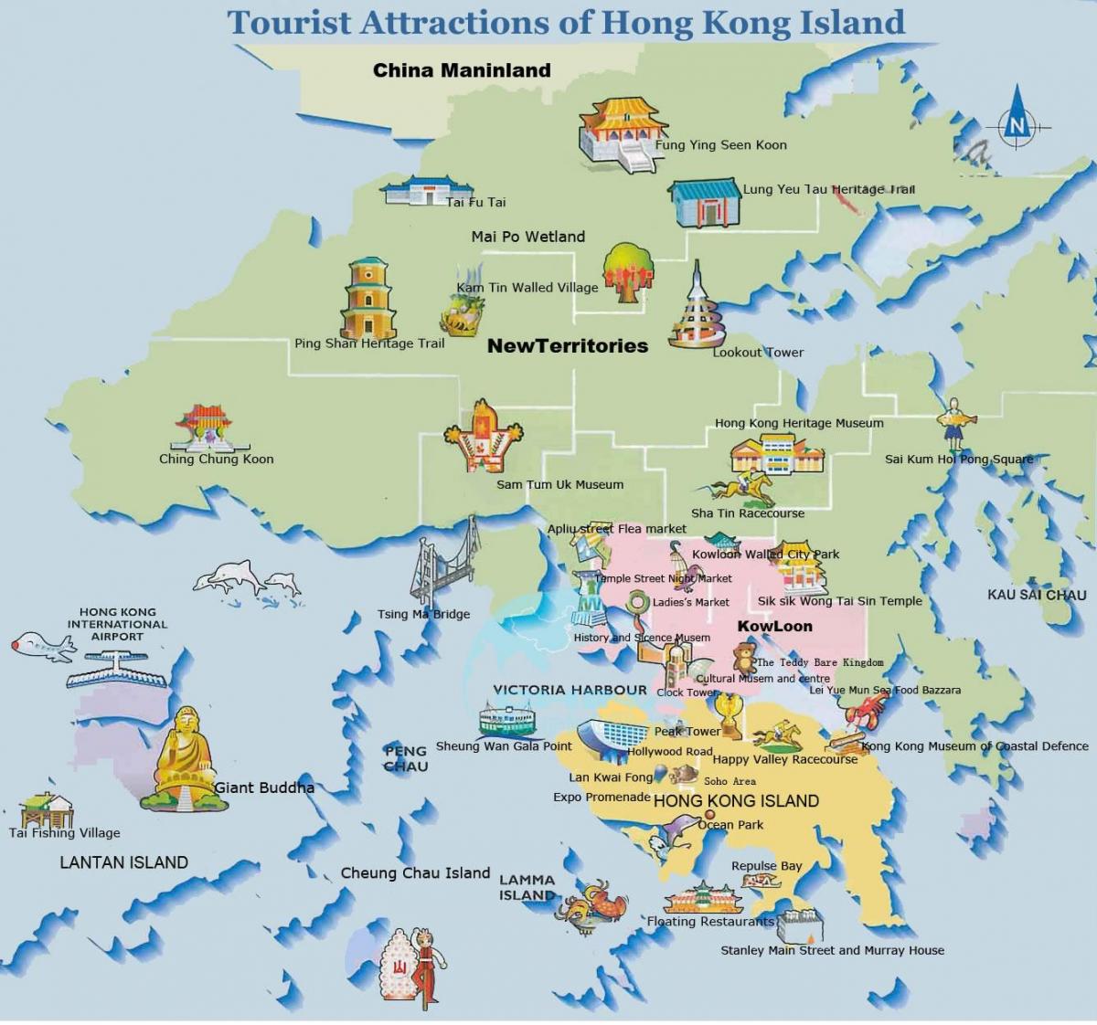 zemljevid otok Hong Kong