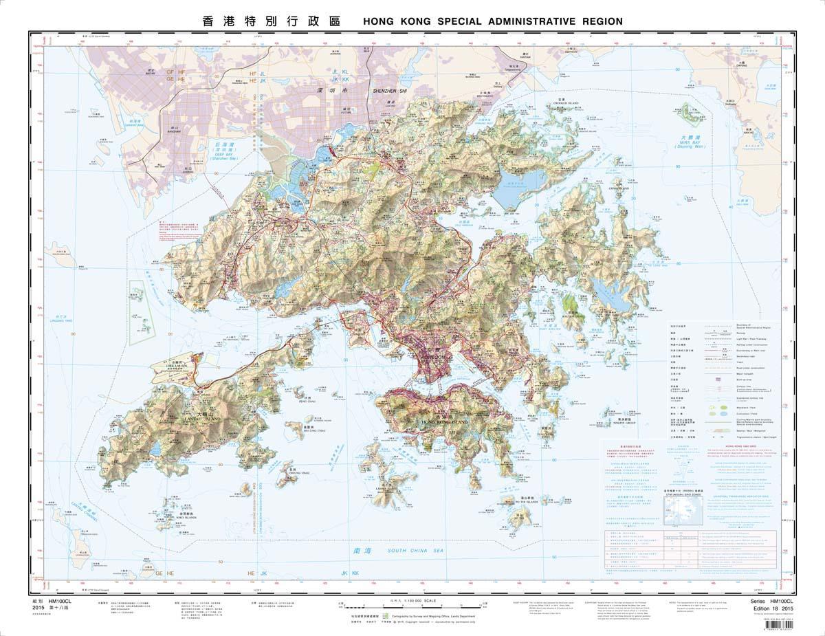 obris zemljevida Hong Kong