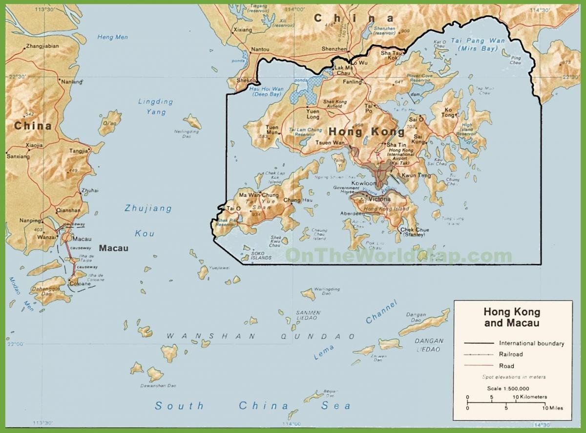 politični zemljevid Hong Kong