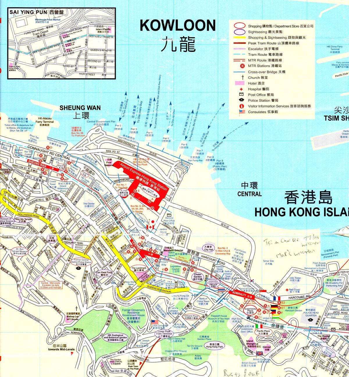 pristanišče Hongkong zemljevid