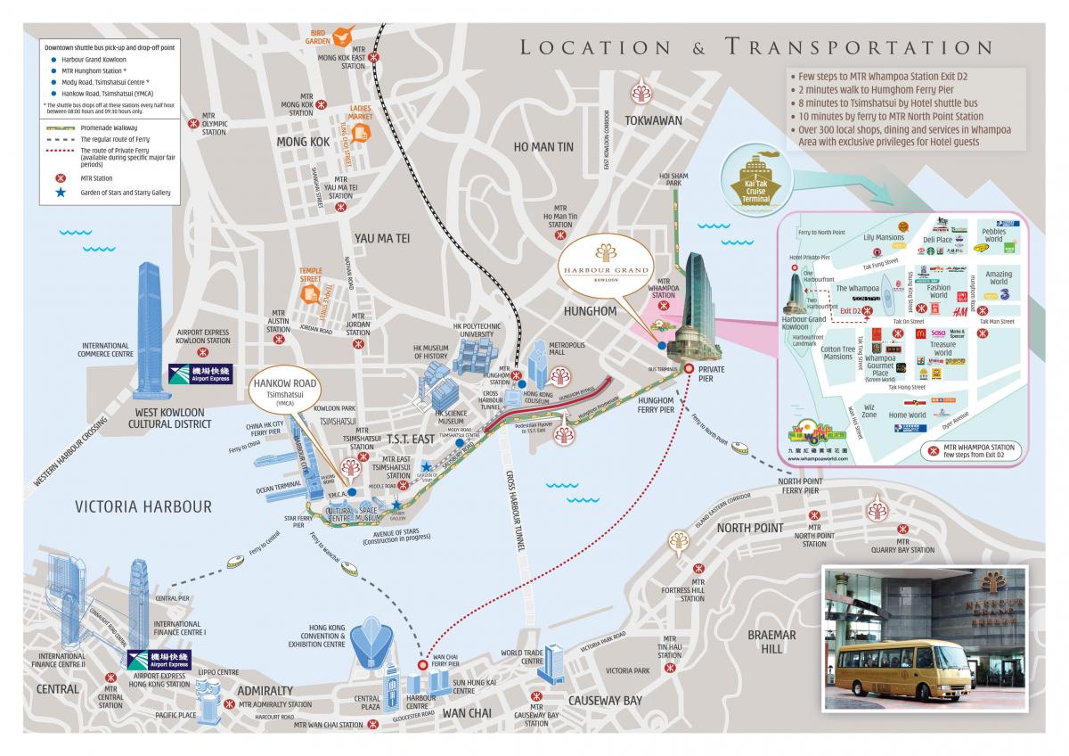 MTR Kamnoloma Bay postaja zemljevid