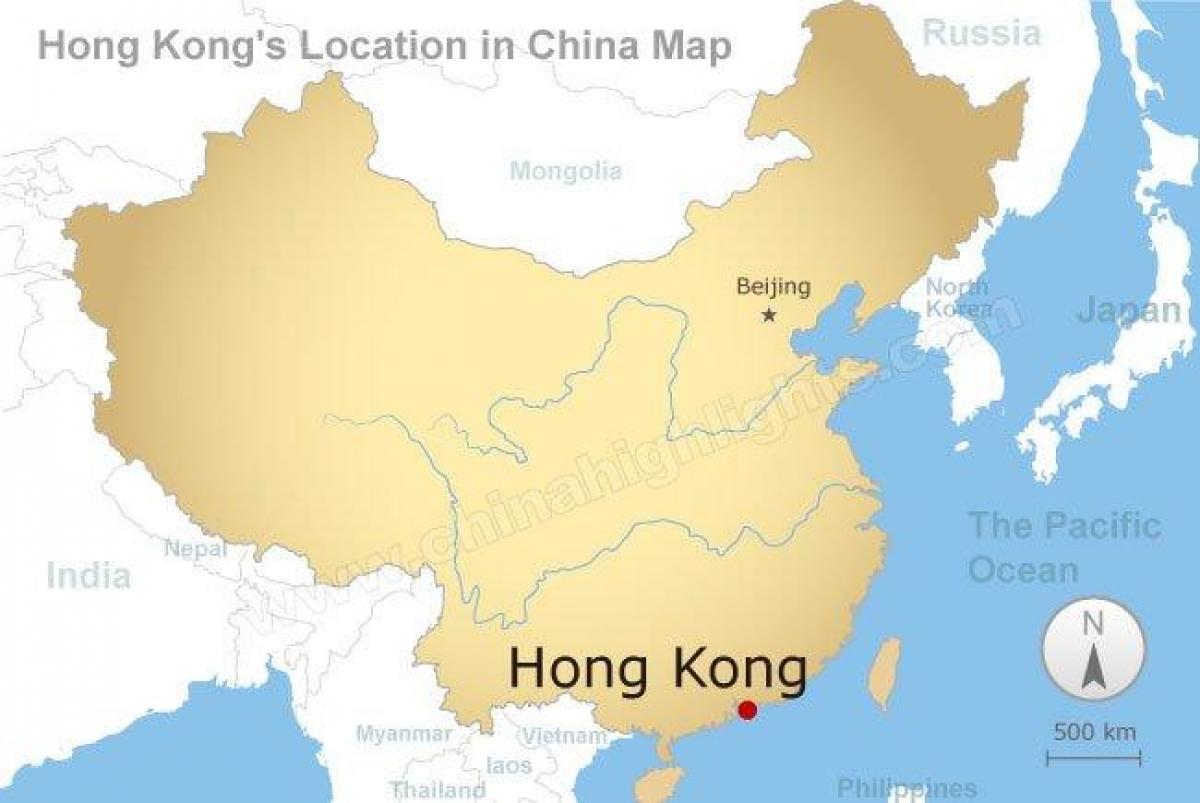zemljevid Kitajska in Hong Kong