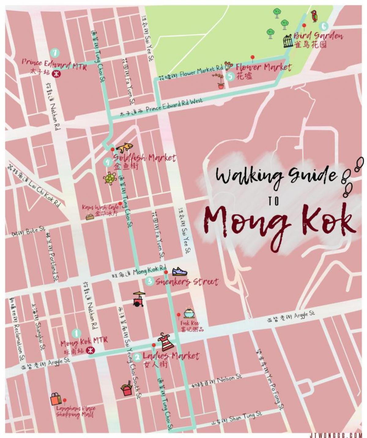 zemljevid Mong Kok Hong Kong