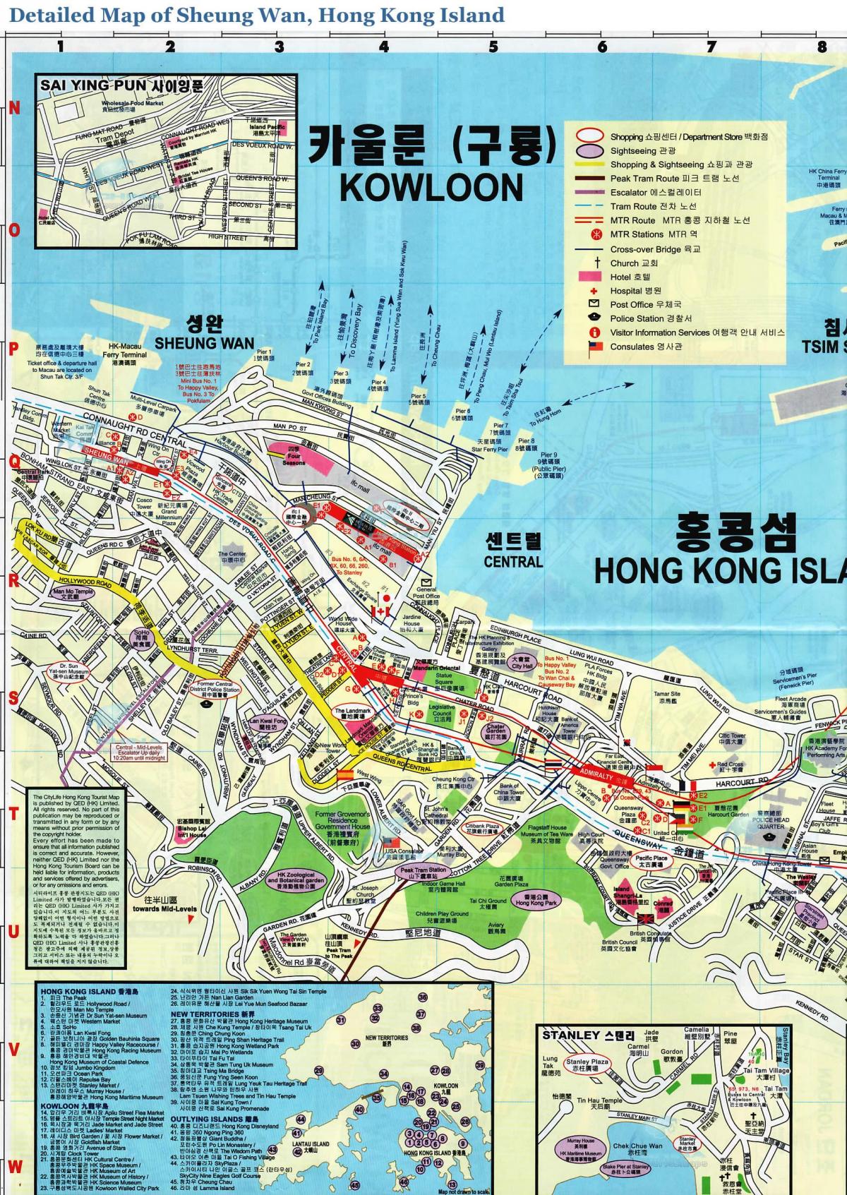 zemljevid Sheung Wan, Hong Kong