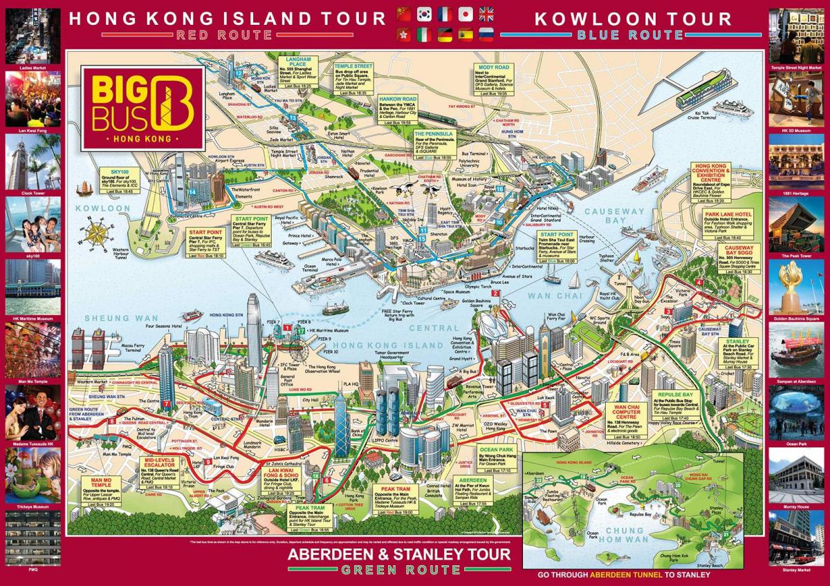 Hong Kong big tour bus zemljevid