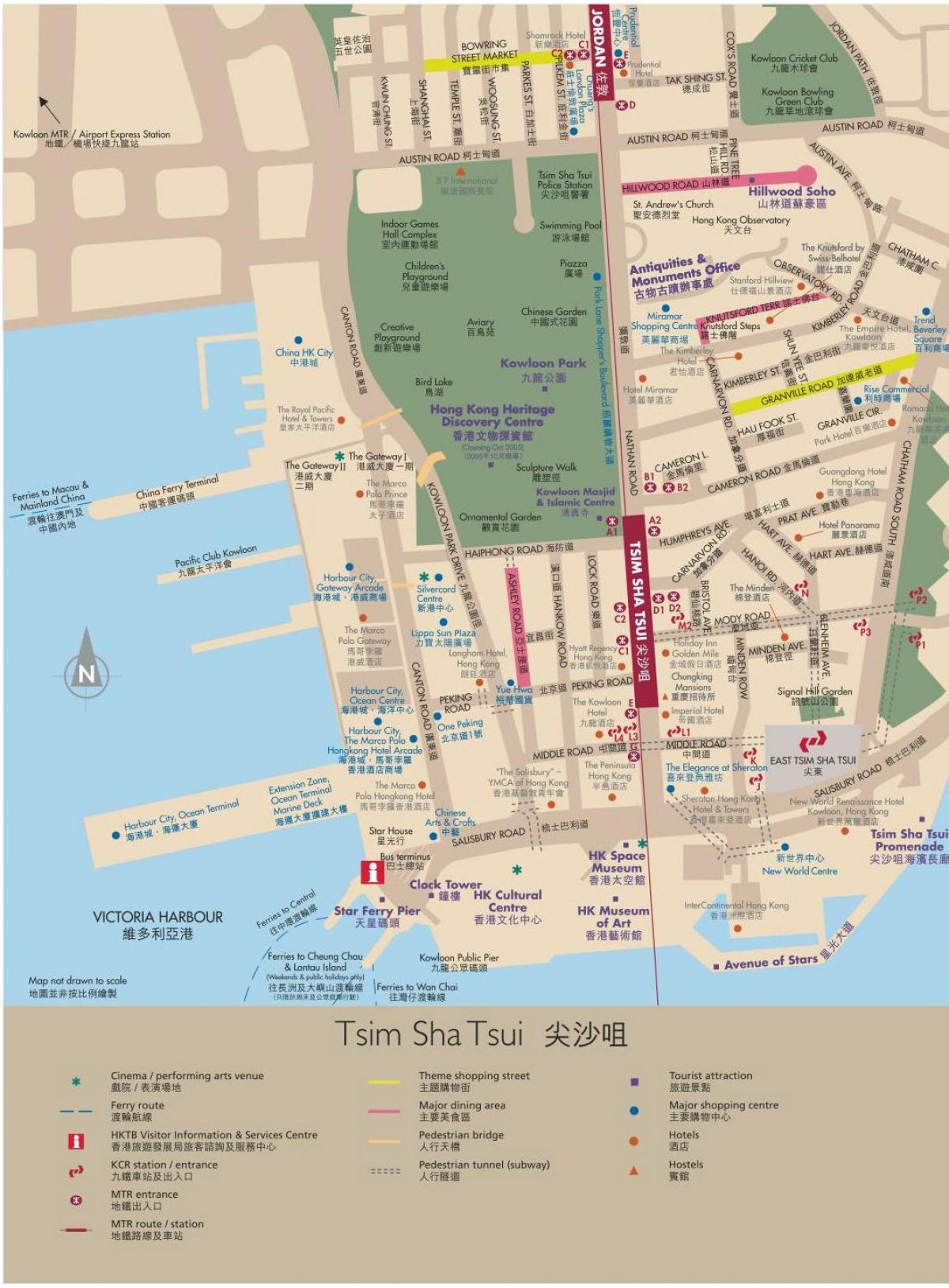 Hong Kong zemljevid Kowloon