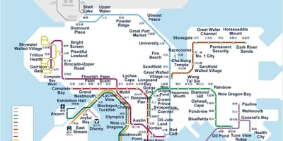 Hongkong zemljevid podzemne železnice