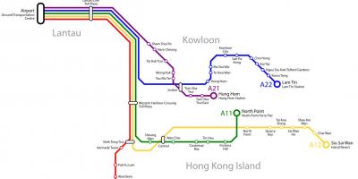 Hong Kong avtobus poti zemljevid