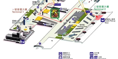 Hong Kong zemljevid letališča terminal 1 2