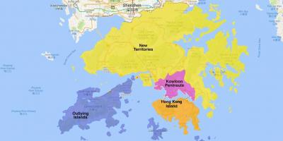 Zemljevid Hong Kong območje