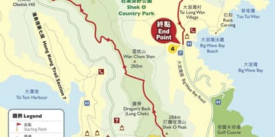 Pohodniški zemljevid Hong Kong
