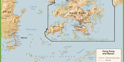 Politični zemljevid Hong Kong