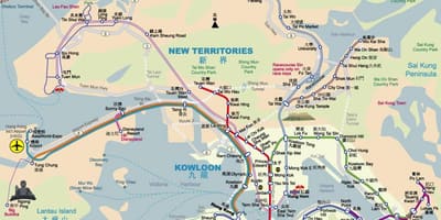 Hong Kong zemljevid v angleškem jeziku