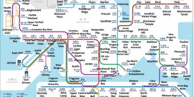 MTR postaja zemljevid Hong Kong
