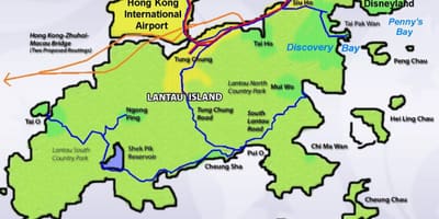 Hong Kong island turistični zemljevid