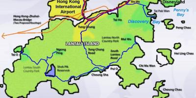 Lantau otok Hong Kong zemljevid
