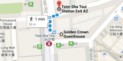 Tsim Sha Tsui postaja MTR zemljevid
