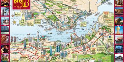 Hong Kong big tour bus zemljevid